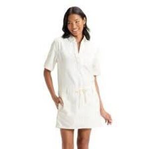 Universal Thread™ Women's Short Sleeve Drop Waist Drawstring Mini Dress - White